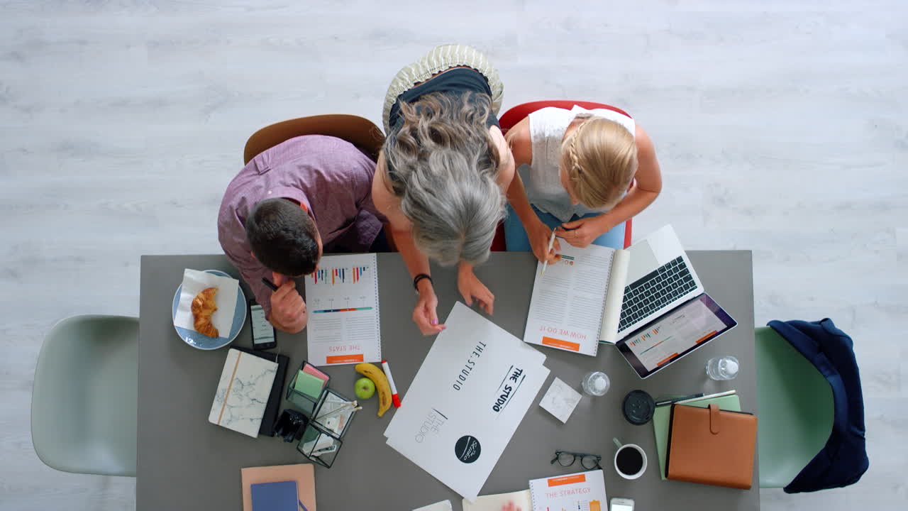 Top view of business people