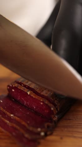 preparing sliced dried meat