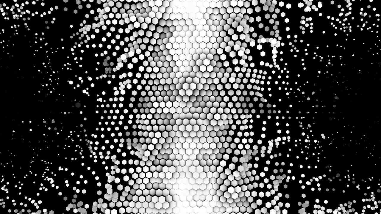 animación hexagonal abstracta patrón multicolor concepto suave de 4k