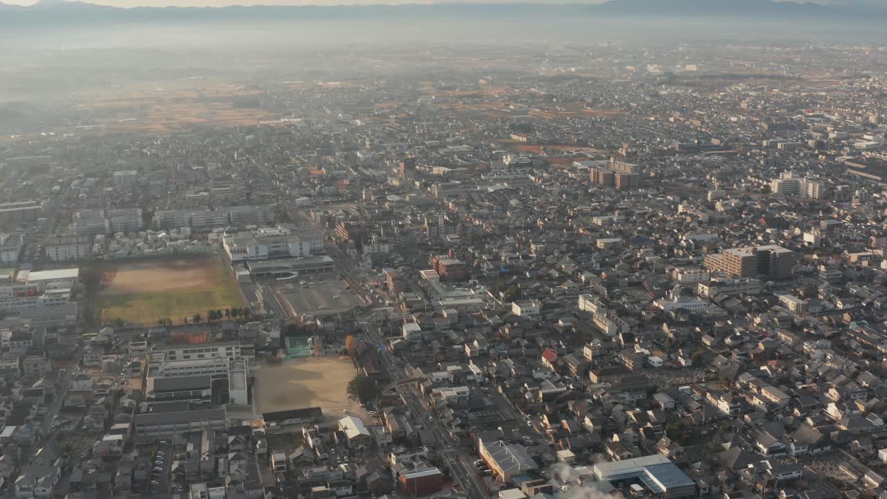 일본 나라시의 4k 조감도