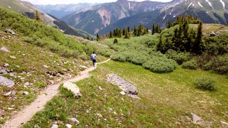 Hiker-walking-on-a-steep-trail