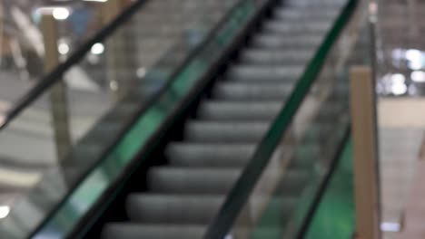 sequence of an empty escalator moving