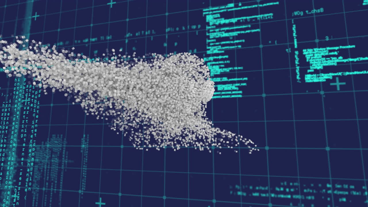 busto humano en movimiento con procesamiento de datos
