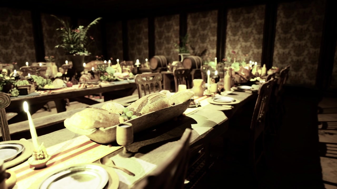 Subtle warm tones enhance mood of preevent dining arrangement