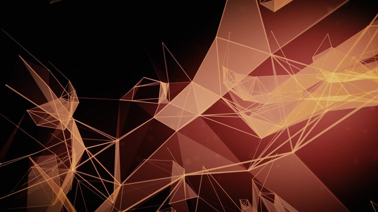 Crypto coin currency promotion intro. Abstract geometric background with connecting dots and lines.