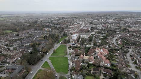 Epping-Town-Essex-Alto-Punto-De-Vista-Aéreo-Material-De-Archivo-4k