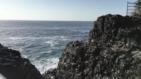 blowhole in hummanaya pushing seawater upwards due to high pressure which considered as the second largest blow hole in the world