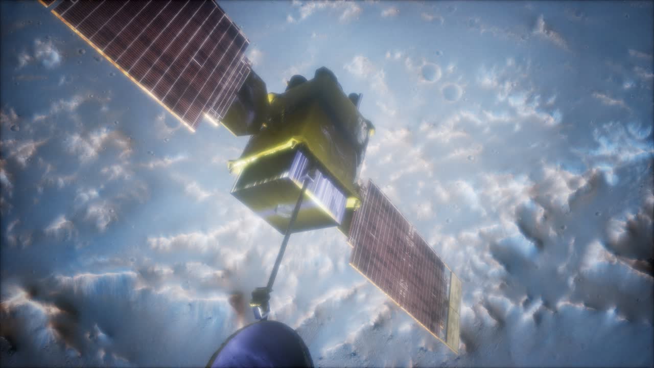 화성 행성을 공전하는 지구 측정기