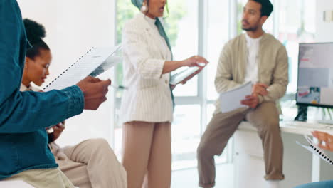 business people, workshop or training and paper
