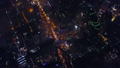 aerial night view of a busy city