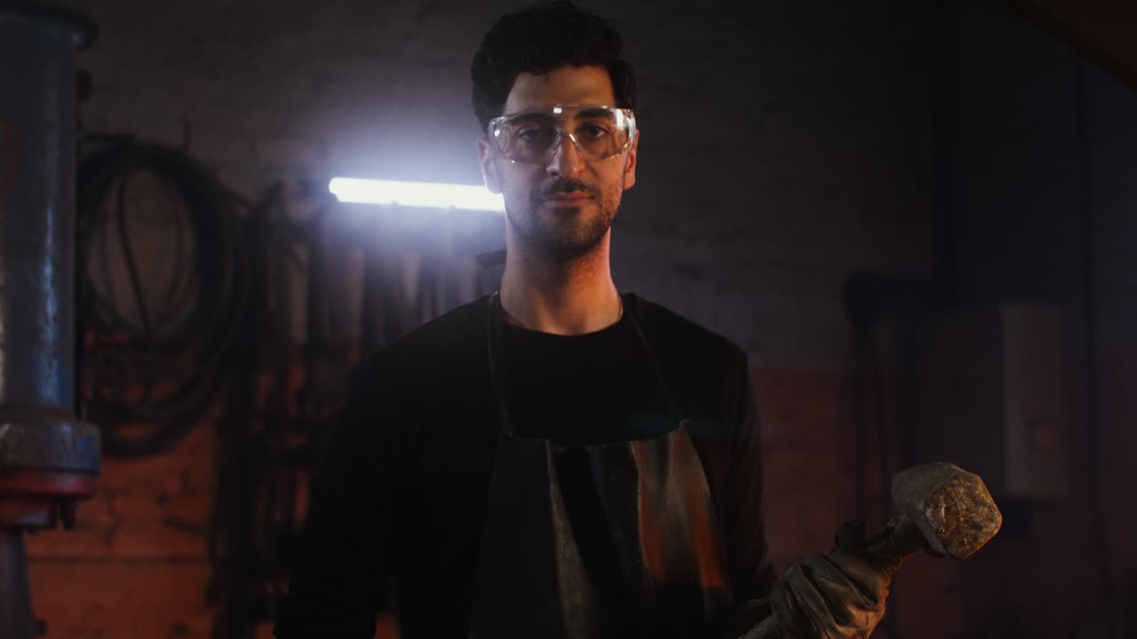 herrero en el taller