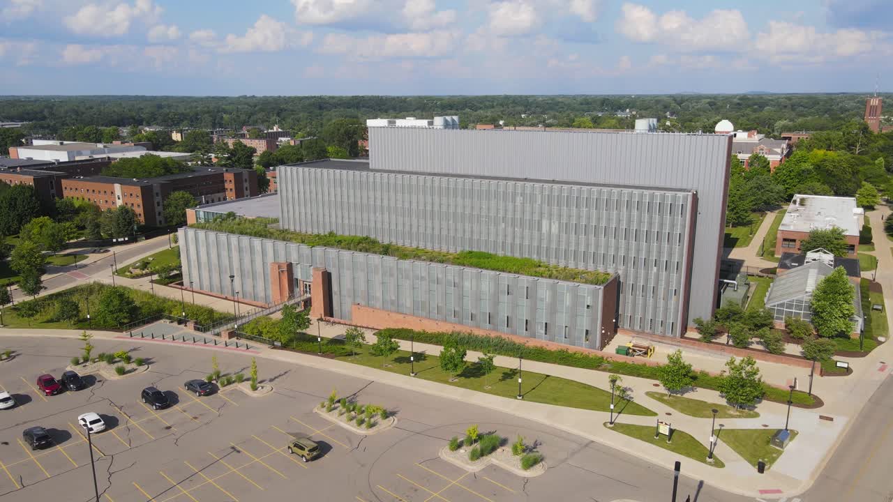 Aerial view of Mark Jefferson Science Complex in Eastern Michigan University