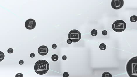 Animation-of-network-of-connections-with-icons-over-grey-background