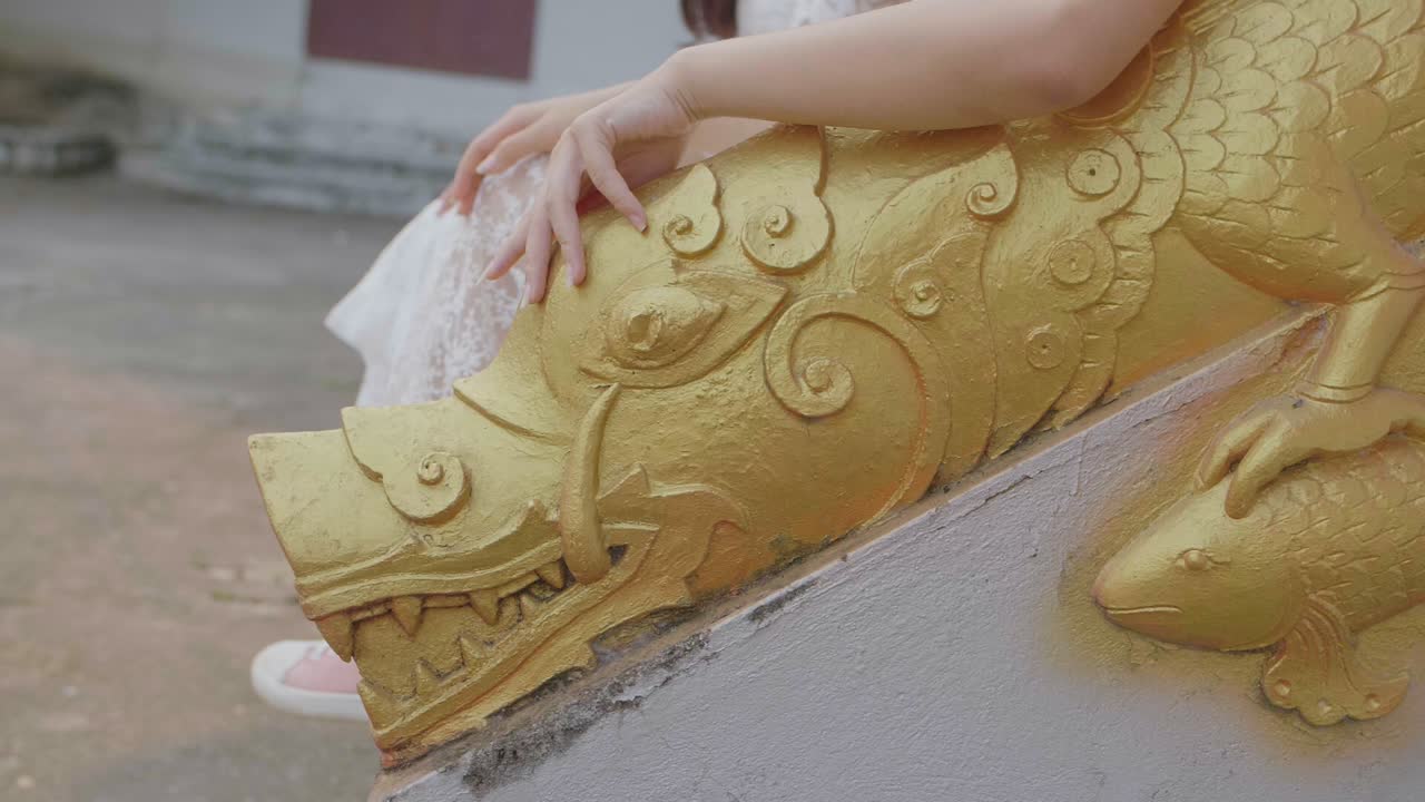 Hand Touch Dragon Or Naga, Slow Motion