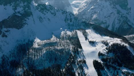 aerial view of the beautiful alpine mountains in italy.