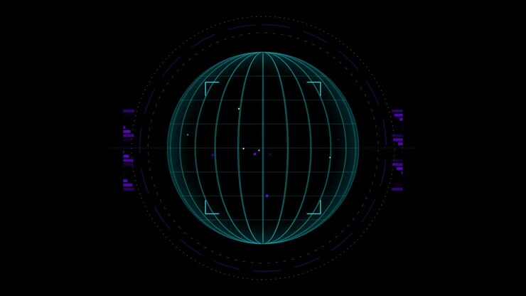 Digital Globe HUD Interface with Scanning Data Points