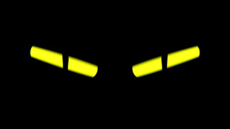 creepy yellow cats eye blinking loop