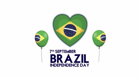 dia da independência do brasil letras com coração e balões hélio