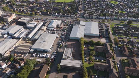 aerial view of industrial and residential areas
