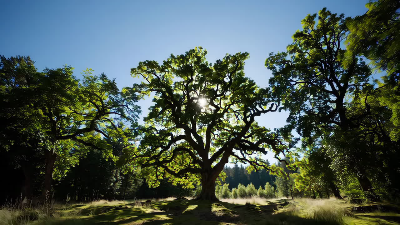 Majestic Old Tree in Sunny Forest