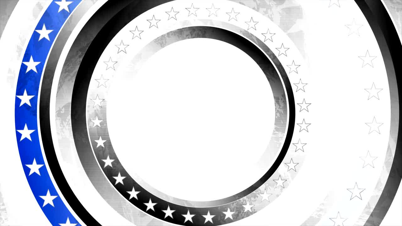 concepto grunge negra blanca bandera de los ee.uu. con franja azul animación de video