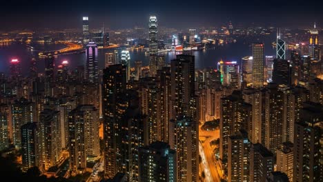 stunning night view of a bustling metropolis skyline