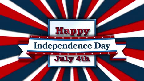 animation of fourth of july text with flag of america stripes