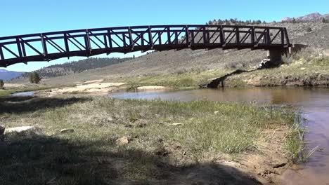 a bridge over the kern river in a meadow