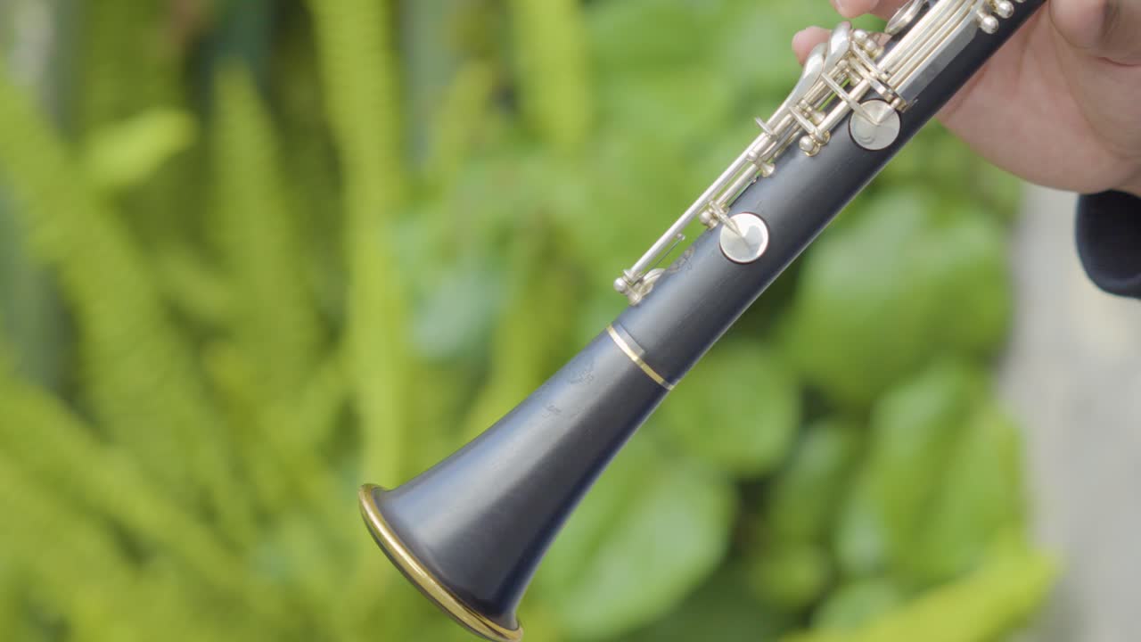 감성적인 클라리넷 멜로디와 표현력 있는 손과 손가락의 움직임