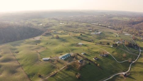 beautiful trucking shot over some kentucky farmland