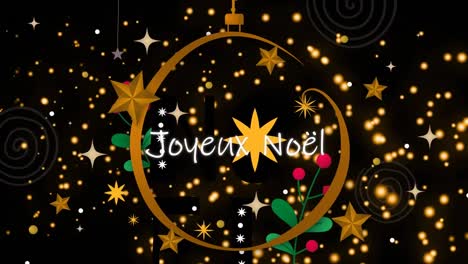 Animación-De-Puntos-De-Luz-Sobre-Texto-Joyeux-Noel-En-Adorno-Navideño-Sobre-Fondo-Negro