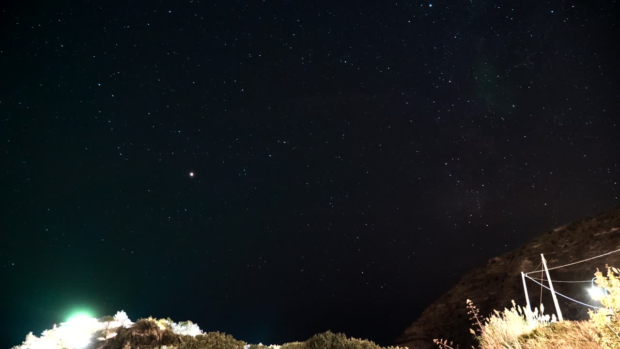 lapso de tiempo de estrellas en ischia italia