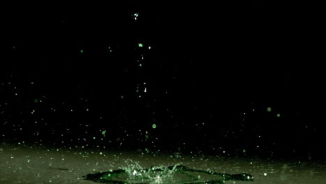 liquid flowing in super slow motion on the ground