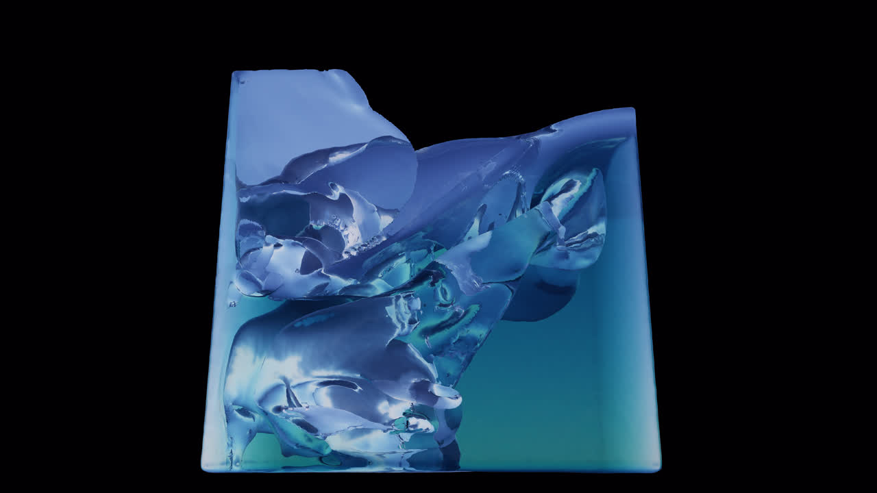 Transparent water tank filling on transparent background