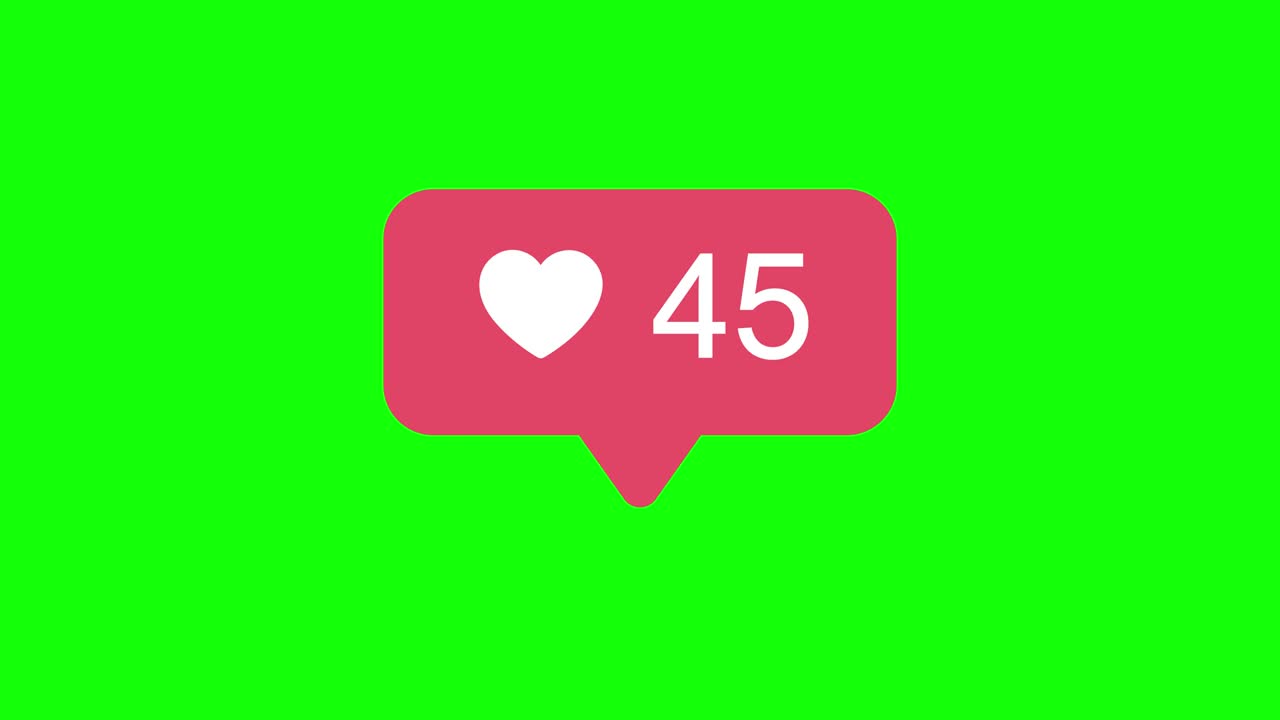 Gift Hearts, Social Media, Alpha Matte, 4K, Count Up, Animation, Icon, Green Back, Chroma Key