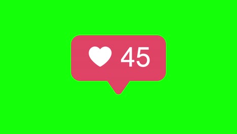 gift hearts, social media, alpha matte, 4k, count up, animation, icon, green back, chroma key