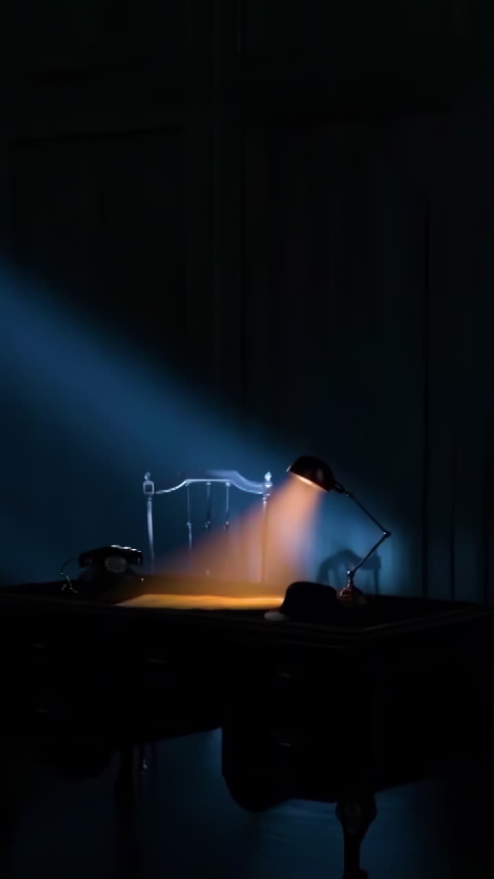 Dark Study with Illuminated Documents