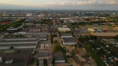 panorama of company buildings in the cityscape of bremen in northwest germany