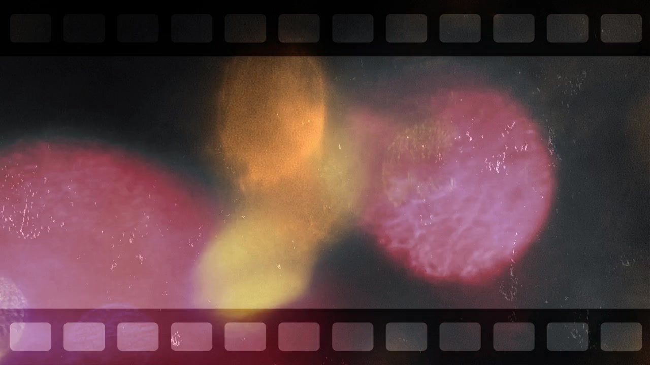 Vintage filmstrimmel-overlay med lyslækager og filmkorn