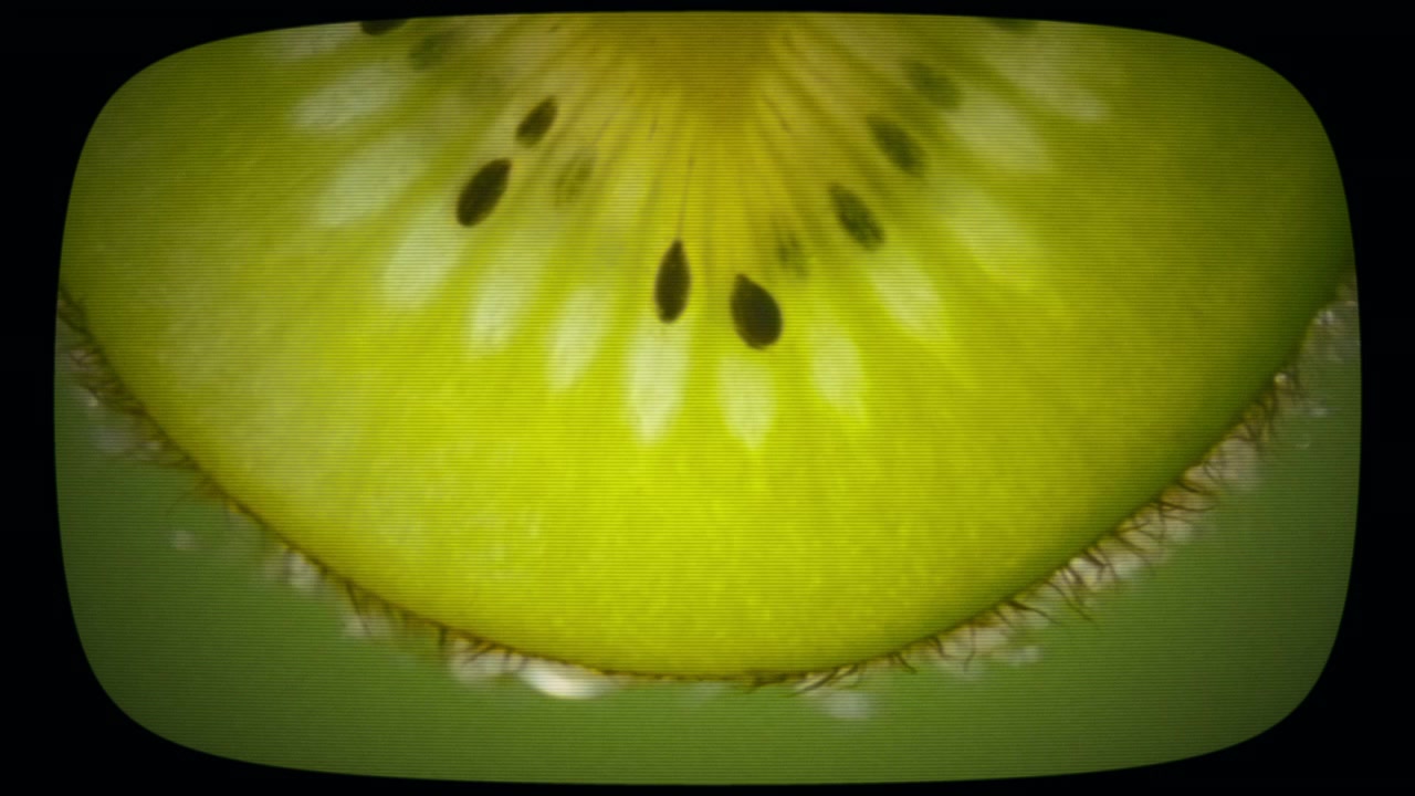 Changing fruit on colorful backgrounds, abstract concept. Vintage Film Look
