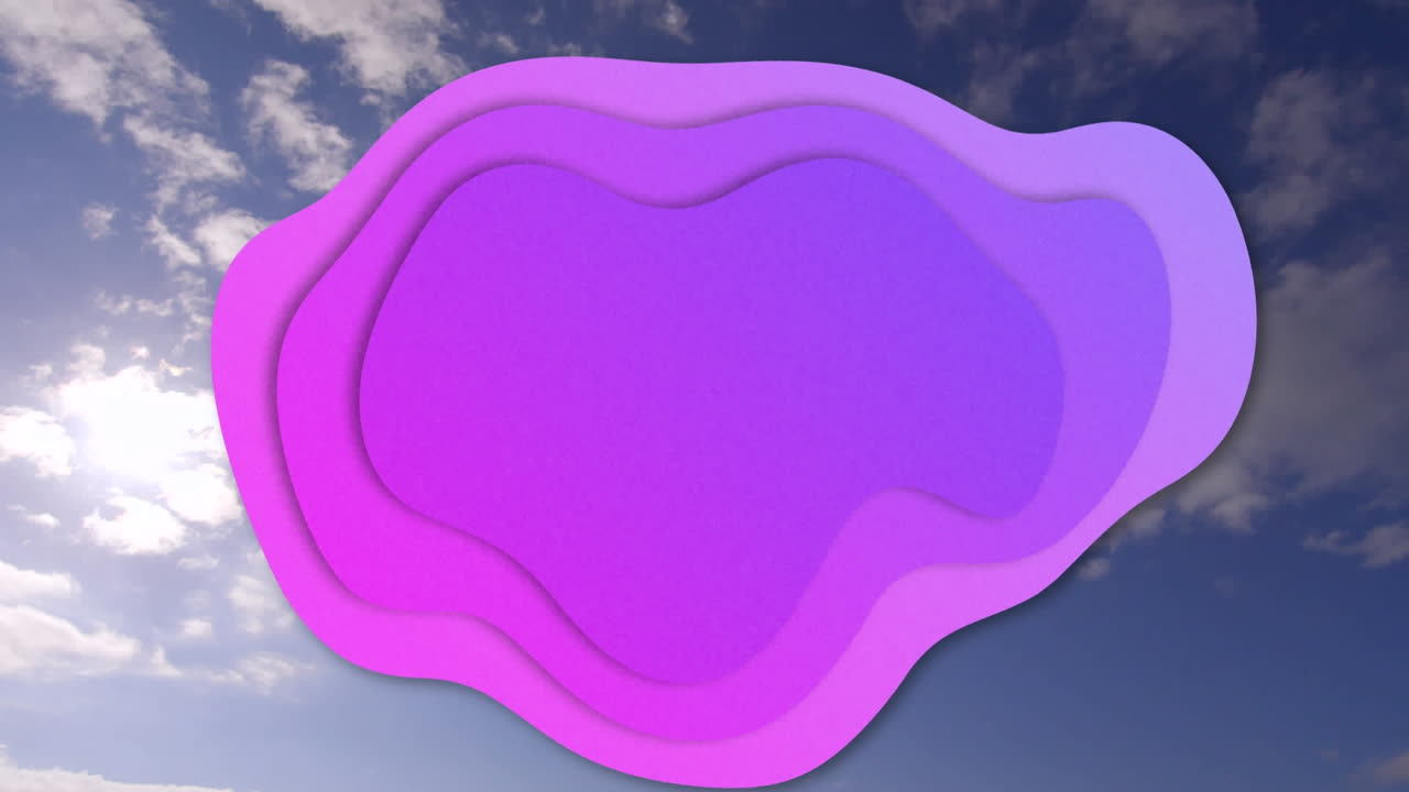 animación de la mancha púrpura con espacio de copia y cielo