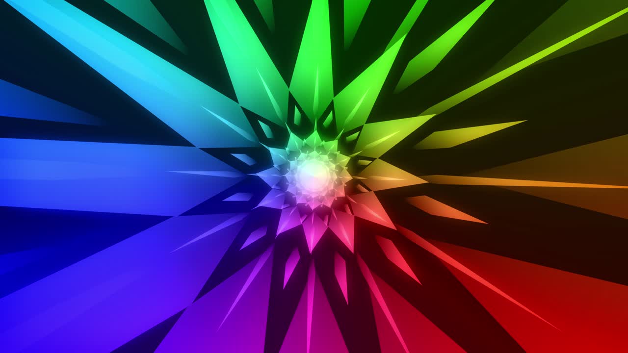 colorido gradiente arco iris animación en espiral floral. hermoso fondo de bucle alegre
