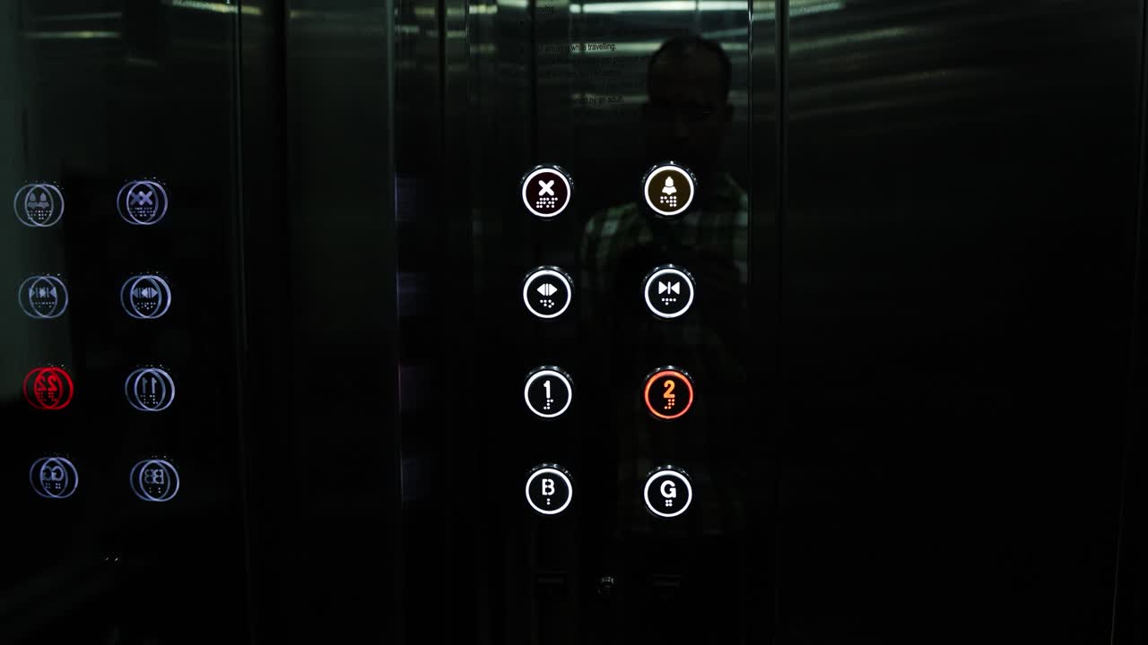 elevator important information indication panel in low light