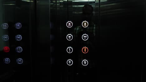 elevator important information indication panel in low light