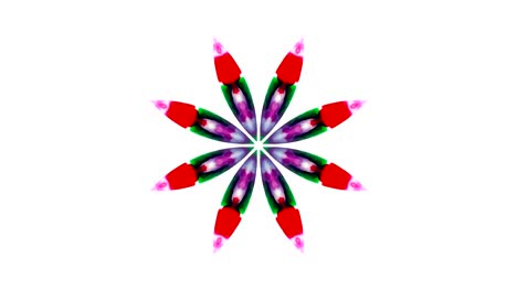 movimiento de caleidoscopio abstracto círculo geométrico y formas de estrellas