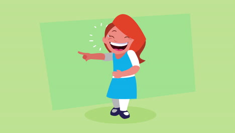 red hair little girl giggling character