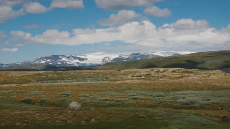beautiful landscape of rural norway view from the window of the bus 4k video