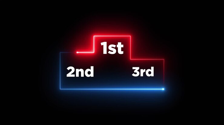 Podio dei vincitori al neon