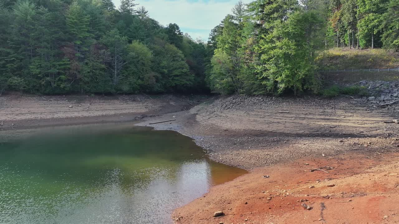Aerial lake view near Murphy North Carolina