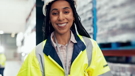 shipping, forklift and face with woman